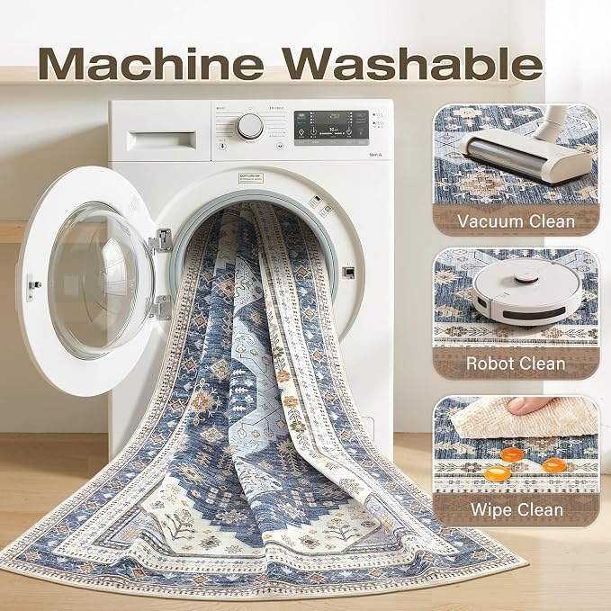6x9 Washable Area Rug, Large Rugs - Image 2