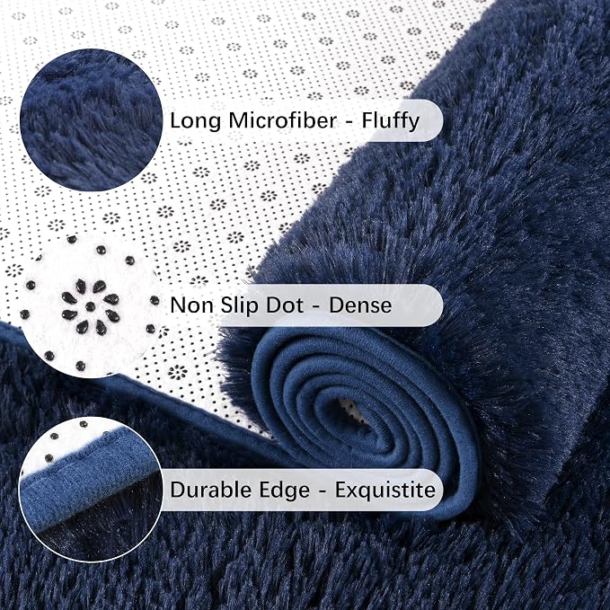 Chicrug Soft Area Rug for Bedroom Living Room Plush Fluffy Rug 4x6 Feet - Image 6