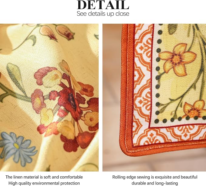 bilin gaier Designer French Linen Table Runner, Floral Pattern, Dining Table - Image 5