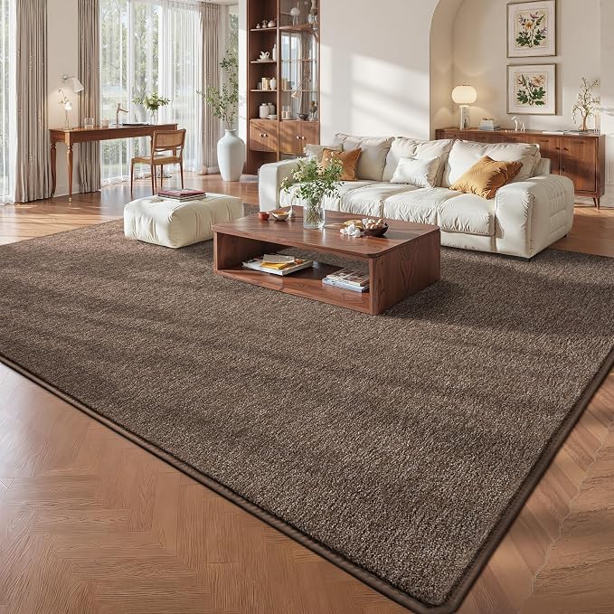 Pettop 6x9 Brown Area Rugs for Living Room Bedroom, Thickened Memory-Foam Throw - Image 2