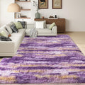 Shag Rugs for Living Room 6x9, Ultra Soft Abstract Purple Big Fuzzy Rugs for by Ailyei