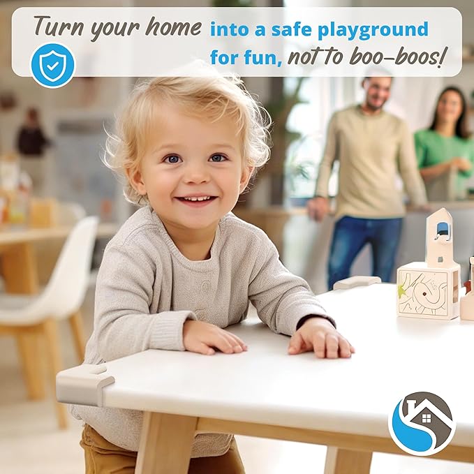 12-Pack Corner Protectors Baby Proof, Furniture Corner and Edge Safety Bumpers, Soft Rubber Foam Cushion Covers, 3M Taped Corner Guards, Baby Child Proofing Pads, Table Corner Protectors, White