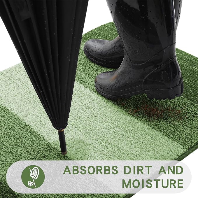 Kitinjoy Indoor Outdoor Door Mat, 47x24 Non-Slip Absorbent Dirt Trapper - Image 2