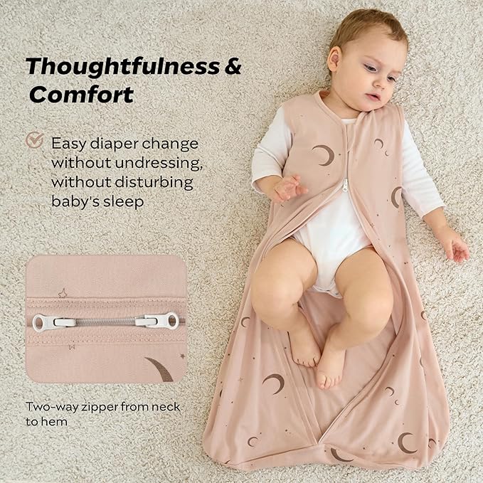 JELLYMONI Baby Sleep Sack 12-18 Months Wearable Blanket for Baby, 100% Cotton 2 Pack Infant Toddler Sleeping Sack Lightweight Soft 2-Way Zipper Sleepsack