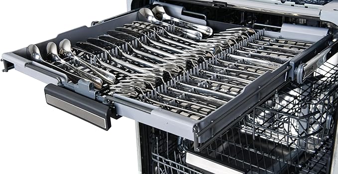 Kenmore Elite 24" Built-In Dishwasher - UltraWash Plus, TurboDry, QuietWash, SmartWash, TurboFlex Third Rack & Reach-Thru Handle - 15 Place Settings - 42 DBA - ENERGY STAR Certified - Black