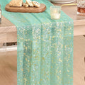 Artoid Mode 10Pcs Turquoise Gauze Gold Table Runner 10FT, Glitter Metallic Foil by ArtoidMode