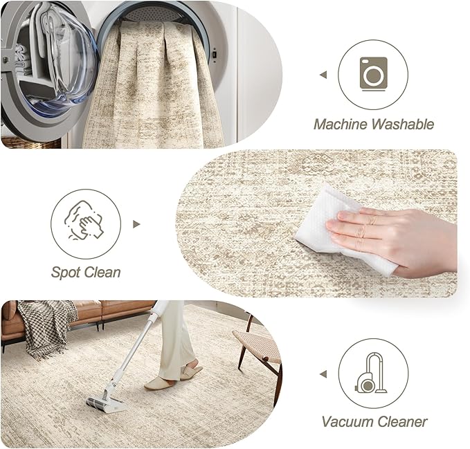 Soalmost 2x3 Washable Rugs for Kitchen, Powder Room Small Area Rug Non-Slip - Image 4