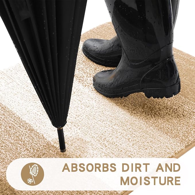Kitinjoy Indoor Outdoor Door Mat, 32x20 Non-Slip Absorbent Dirt Trapper - Image 2