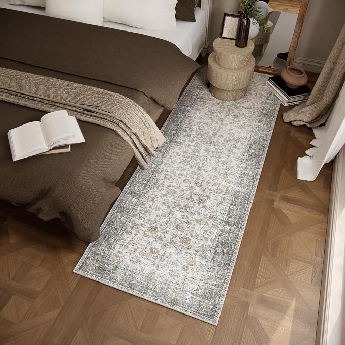 Washable Kitchen Rug Runners for Hallways: 2'6"x8' Bedroom Rug Non Slip - Image 3