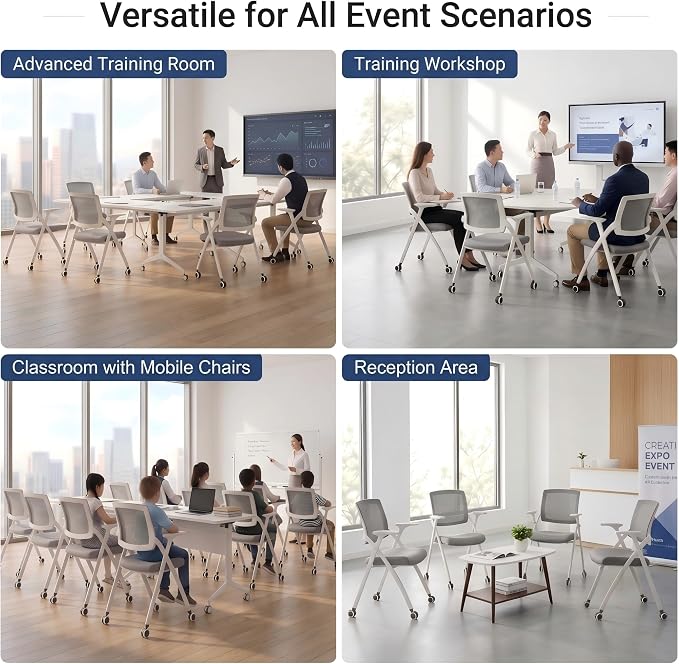 12 Pack Folding Office Chair - Image 4