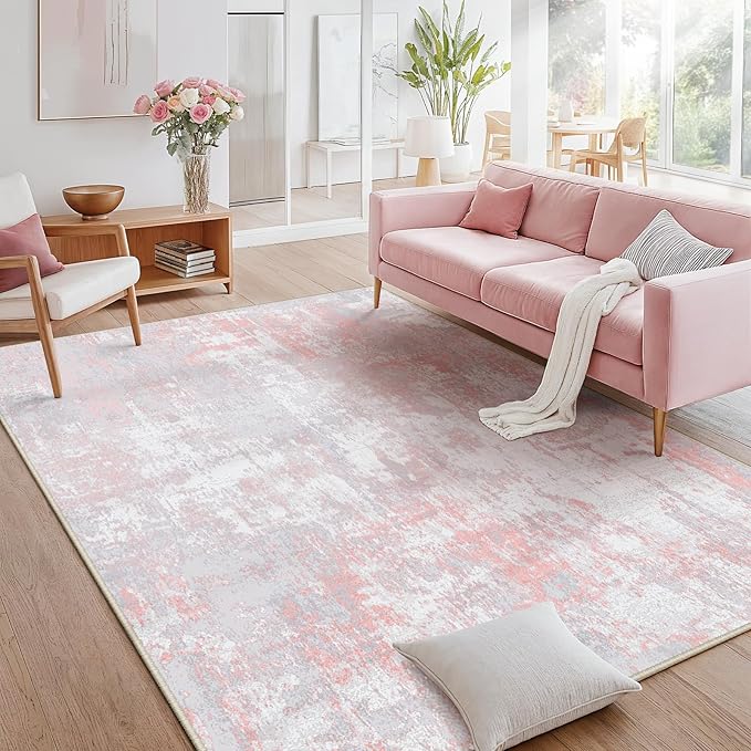 RELEANY Washable Area Rugs 6'x8' Non-Slip Modern Abstract Soft - Image 8