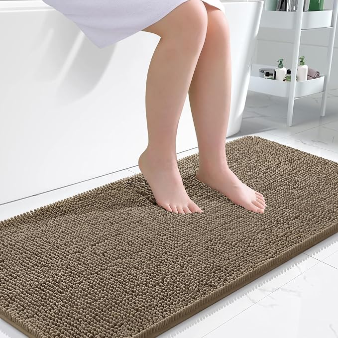 OLANLY Large Bathroom Rugs 50x30, Extra Soft Absorbent Chenille Bath Rugs by OLANLY