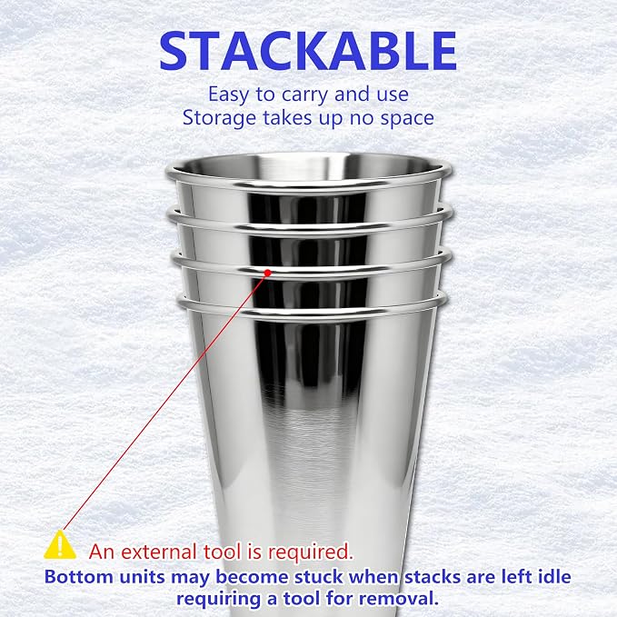 20oz 60PCS Stainless Steel Pint Cups, Reusable metal Cups, Drinking | Pint - Image 2