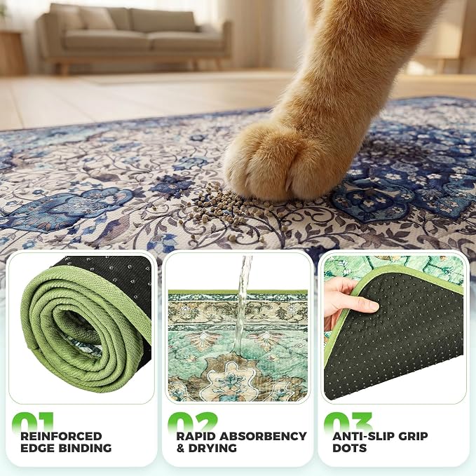 Hompet Cat Litter Mat 2 Pack, 72x72 Large Machine Washable Trapping Mats - Image 5