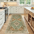 RELEANY Area Rugs Runner 3'x8' Washable Non-Slip, Floral Vintage Distress by RELEANY