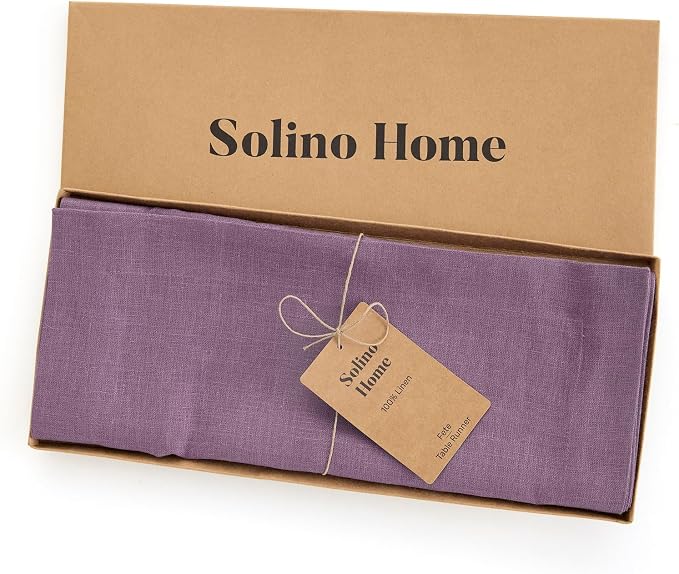 Solino Home 100% Pure Linen Table Runner Mulberry Woven, Fete 14 x 60 in | - Image 7