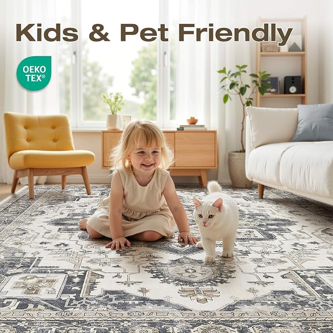 Washable 5x7 Area Rug for Living Room - Image 3
