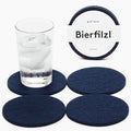 Graf Lantz - Bierfilzl Merino Wool Round Coasters Set of 4 - Marine - Absorbs by GrafLantz