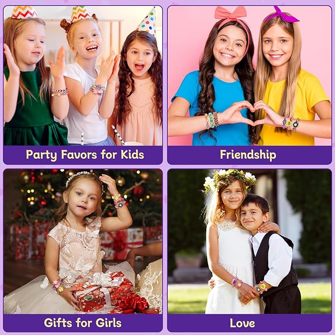Friendship Bracelet Making Kit for Girls - DIY Bracelets Maker Art and Craft Kits for Kids - Jewelry String braiding Set Toys for Age 6 7 8 9 10 11 12 Year Old Girl Christmas Birthday Gifts - Purple