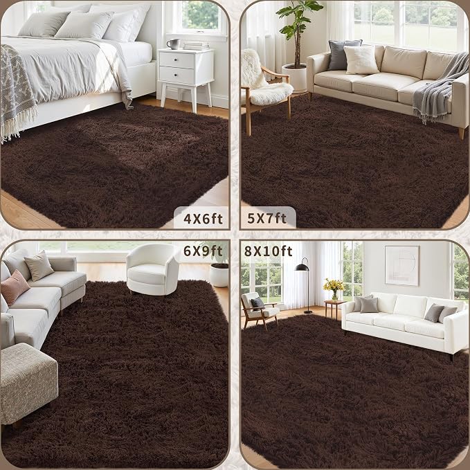 6x9 Area Rug for Living Room: Ultra Soft Fluffy Rug Modern Large Thicked Shag - Image 5