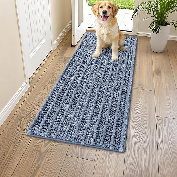 Smiry Dog Door Mat for Muddy Paws 47x17, Absorbent Dirt Trapper, Non-Slip by Smiry