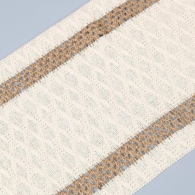 Boho Table Runners 120 Inches Long Farmhouse Macrame Table Runner Cotton Linen - Image 7