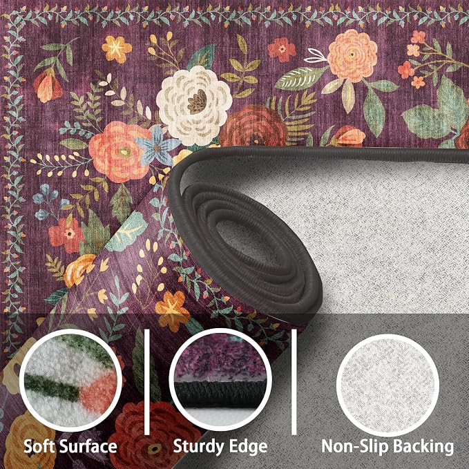 Rug for Hallways Kitchen Rug 2'6" x 14', Non Slip Washable Rugs - Image 4