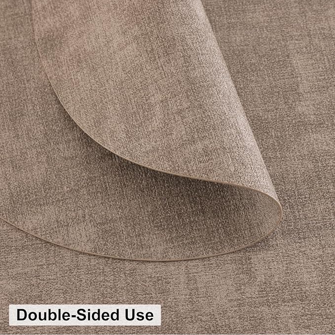 Round Faux Leather Placemat and Coaster 4 Packs, Washable Heat Resistant Dining - Image 4
