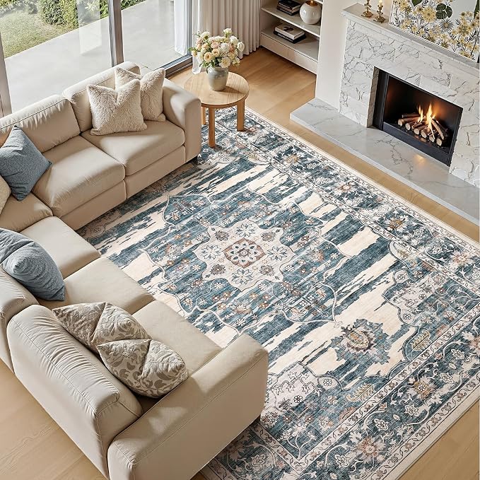 Washable 9x12 Area Rug for Living Room & Dining Room - Image 5