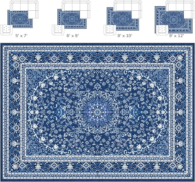 Lessymo 8 x 10 Area Rugs for Living Room- Machine Washable Area Rugs Boho Faux - Image 2