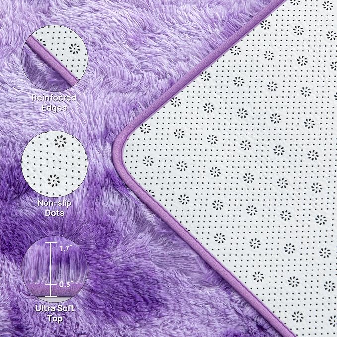 Deerhoo Large Shag Area Rugs 5 x 8, Tie-Dyed Plush Fuzzy Rugs - Image 4