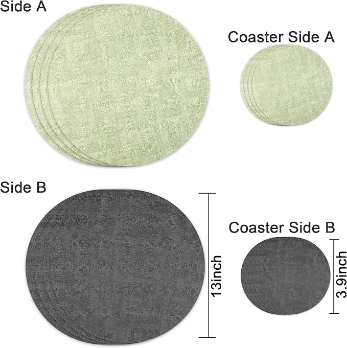 Fyvva Placemats Set of 4, Stain & Scratch Resistant, - Image 2