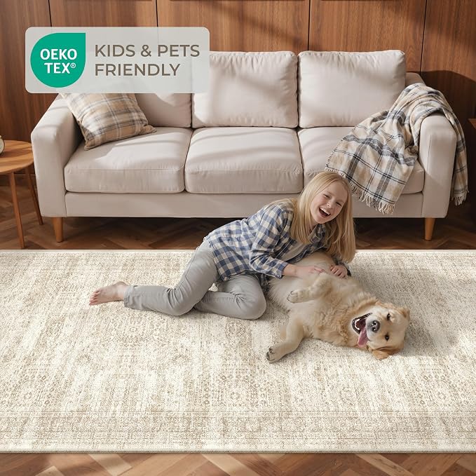 Round Rug 9ft, Washable Circle Rug - Image 9