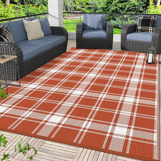GENIMO Waterproof Outdoor Rug for Patio Clearance, Lightweight RV Camping Mat by GENIMO
