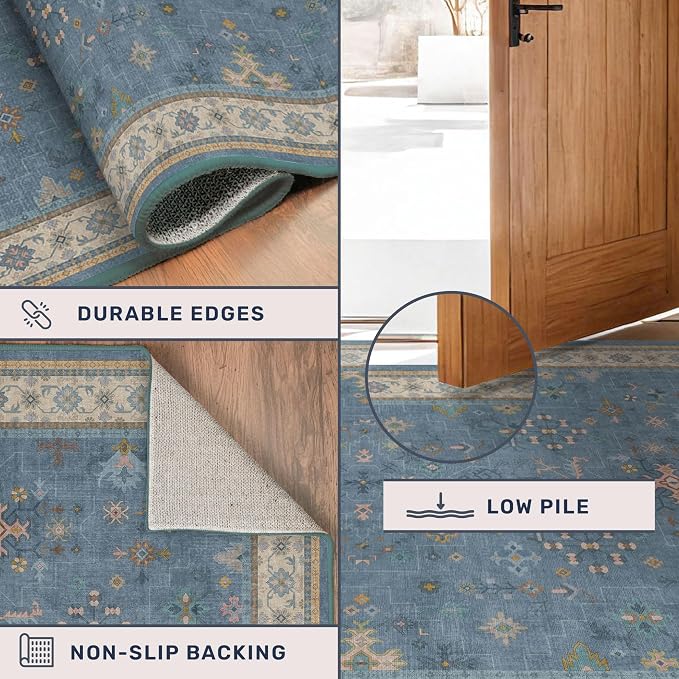 Hazo Haus Non Slip 10ft Long Hallway Runner Rug Blue - Image 5