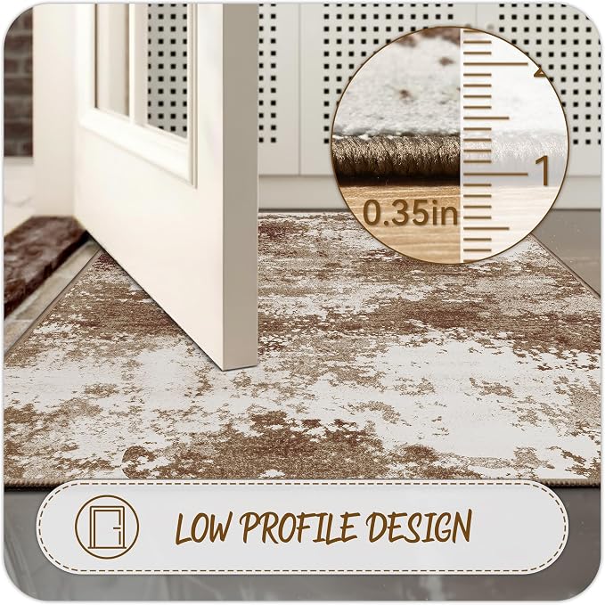 Entryway Rug 3x5 Brown Door Mat Indoor Entrance 36x60, Washable Small Throw Rugs - Image 5