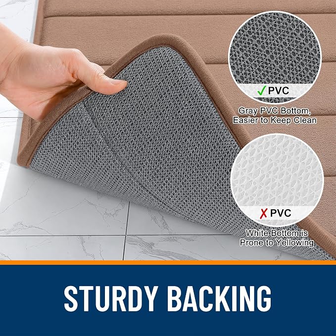 OLANLY Memory Foam Long Bathroom Rugs Runner 47x20, Super Soft Absorbent Bath - Image 7