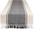 DII Dobby Stripe Table Runner, Mineral Gray & Cream Background | Woven by DII