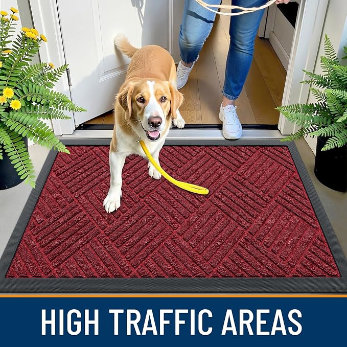 OLANLY Front Door Mat Outside Entrance 47x32, Heavy Duty Sturdy Natural Rubber - Image 5