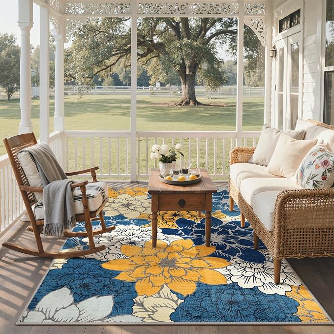 GENIMO Indoor Outdoor Area Rug 8'x10', Machine Washable Rugs - Image 7