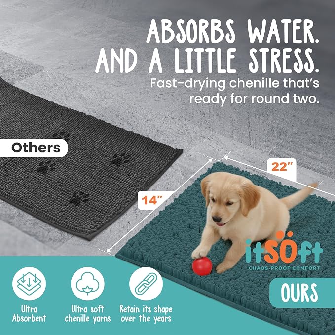 Dog Rugs for Muddy Paws 22x14 | Cleaner Mud Free Floors | Muddy Dogs Mats for - Image 3
