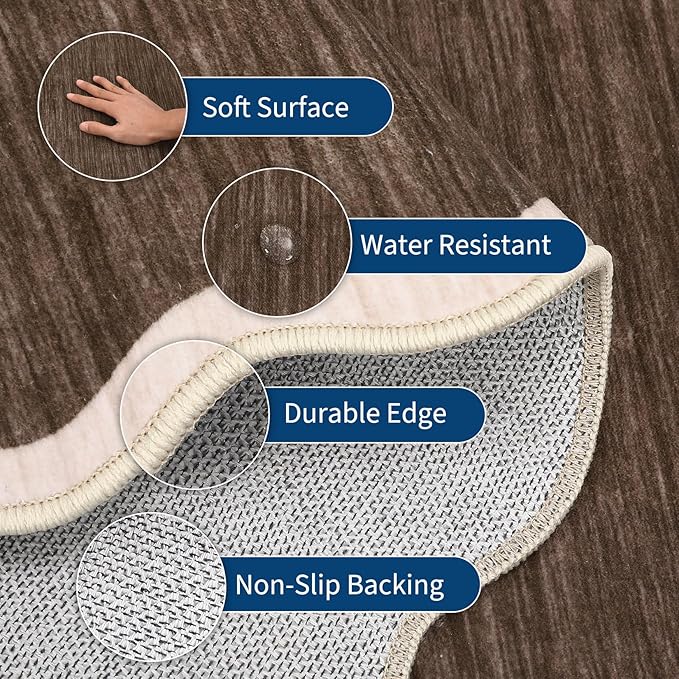 GarveeHome Scalloped Area Rug 4x6 Washable Rug Modern Traditional Floor Cover - Image 4