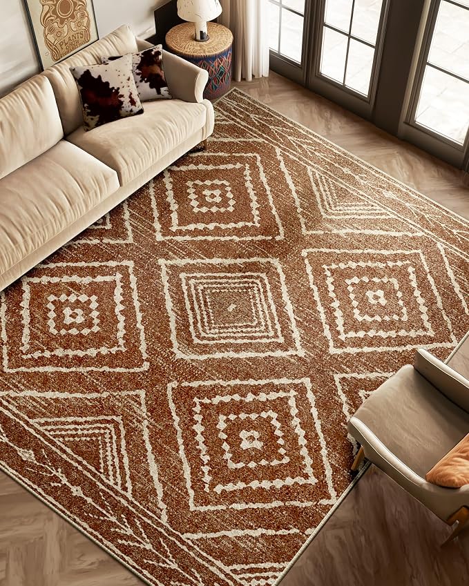 BESTSWEETIE Area Rug 5x7 Rug Machine Washable Non-Slip Low Pile Print Pattern - Image 2