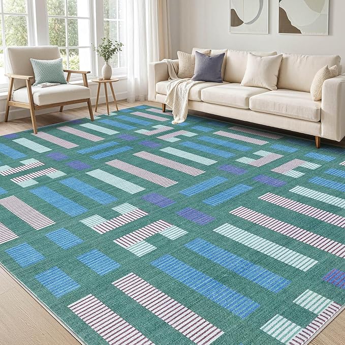 cotiled 9x12 Area Rugs Living Room Rug: Washable Boho Rugs by COTILED