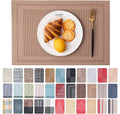 Placemats Set of 6 Washable Indoor | Outdoor Vinyl Place Mats by CADONO