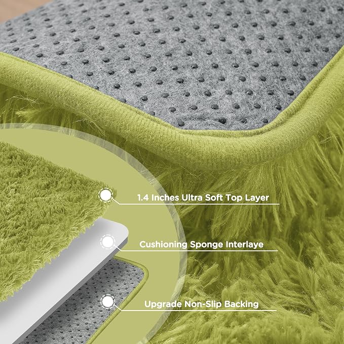 6x9 Green Grass Area Rugs for Living Room, Large Fluffy Shag Rug for Bedroom - Image 7