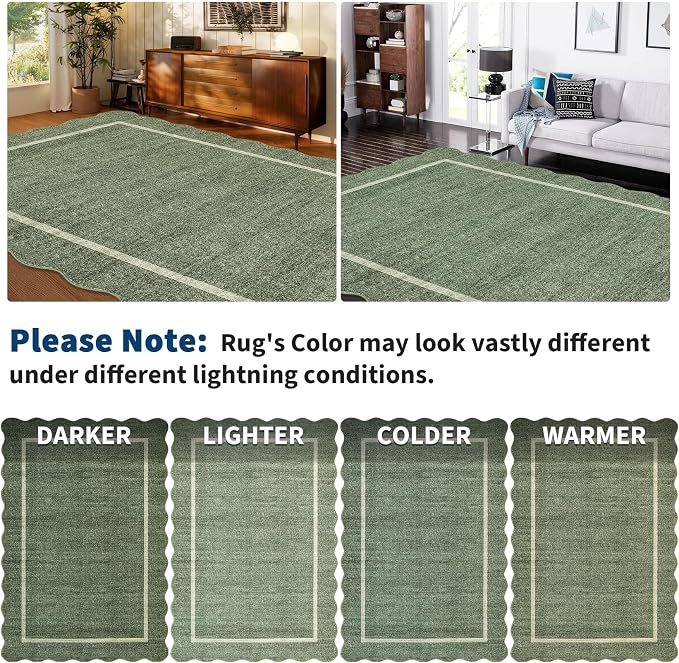 GarveeHome Scalloped Washable Rug 5x7 Area Rug - Image 8