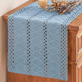 Artoid Mode Sky Blue Woven Farmhouse Hollow Table Runner 12x90 Inch | Holiday by ArtoidMode