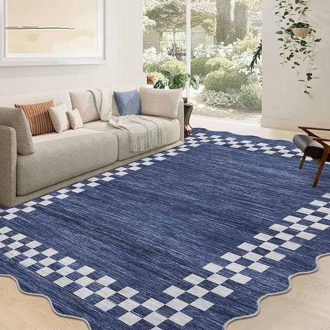 GarveeHome Washable Rug 5x7 for Living Room Large Bedroom Scalloped Rug Non - Image 8