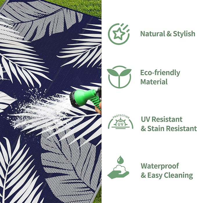 GENIMO Outdoor Rug 9' x 12' Waterproof - Image 6